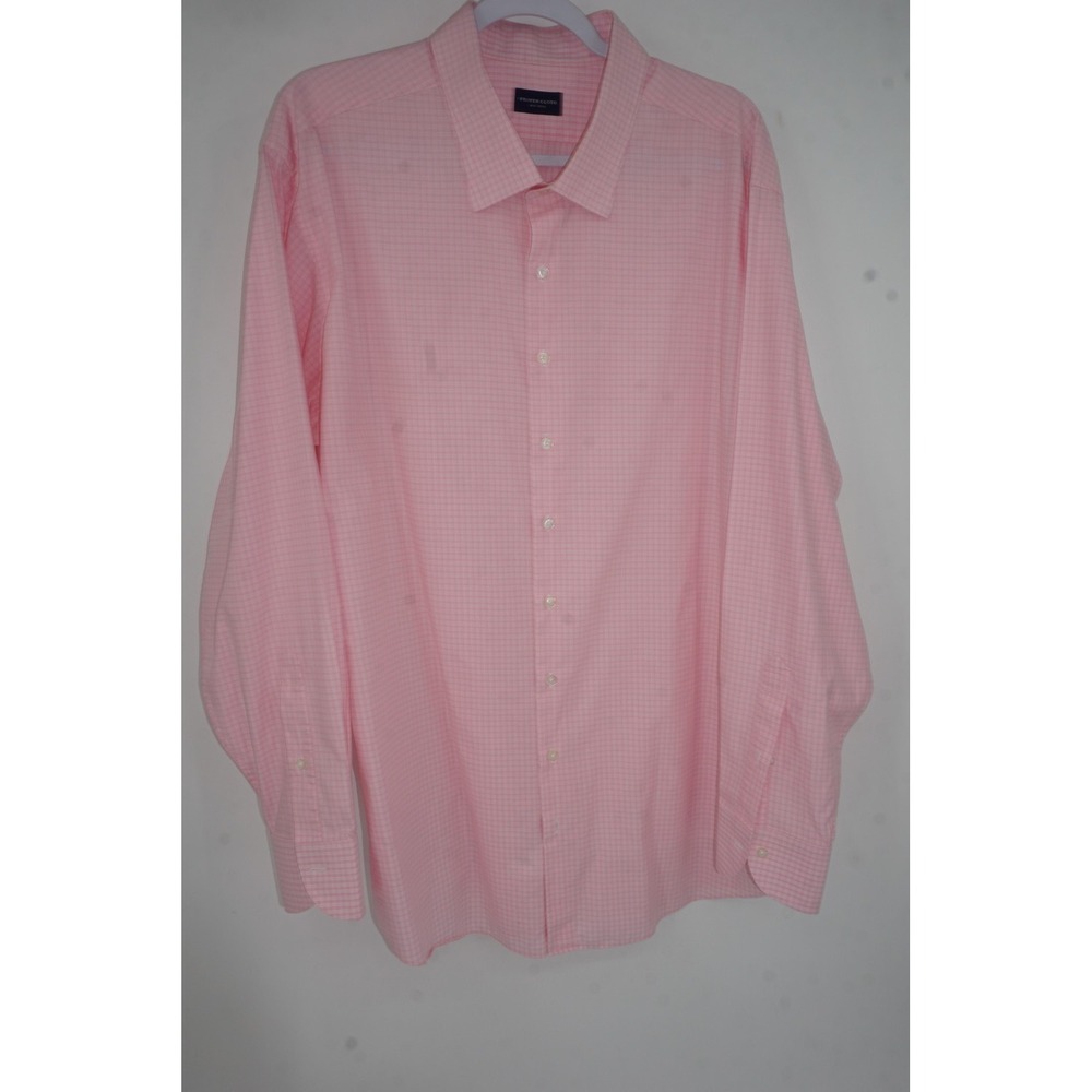 Proper Cloth Dress Shirt Pink Gingham Long Sleeve Button Up 20 36 Athletic L XL